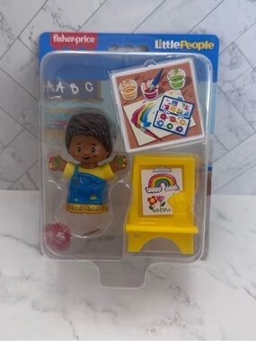 Fisher Price Little People Boy With Paint Easel New